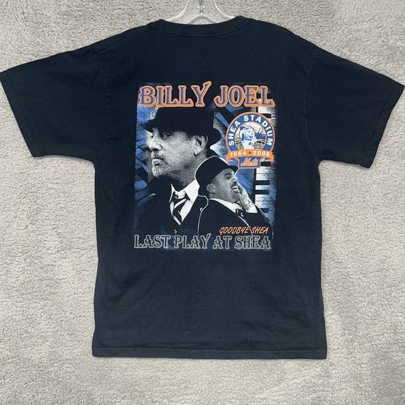 Other - Billy Joel x NY Mets T Shirt Sz M Black 2008 Last Play At Shea Concert Band Tee